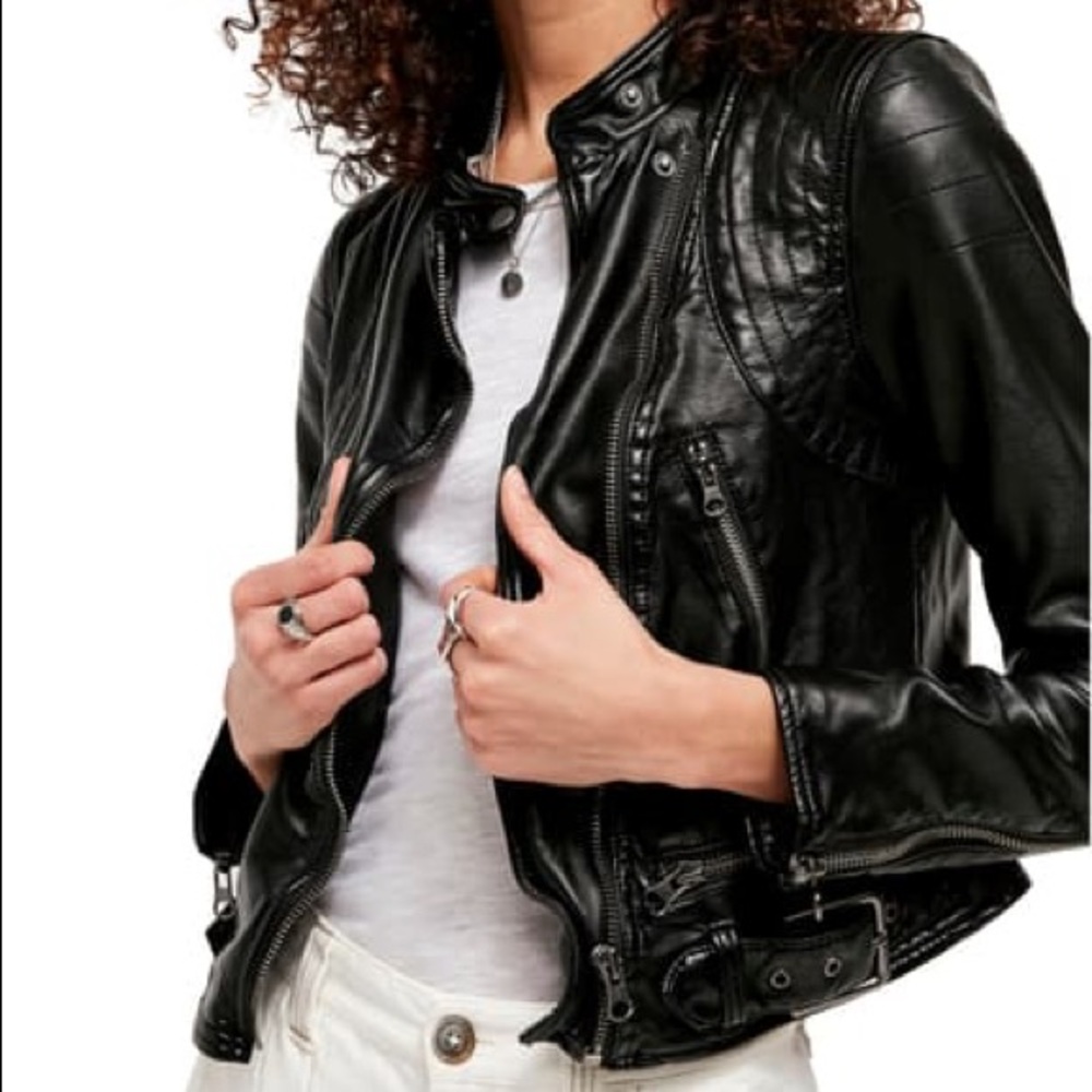 Free People Heartbreaker Vegan Moto Jacket